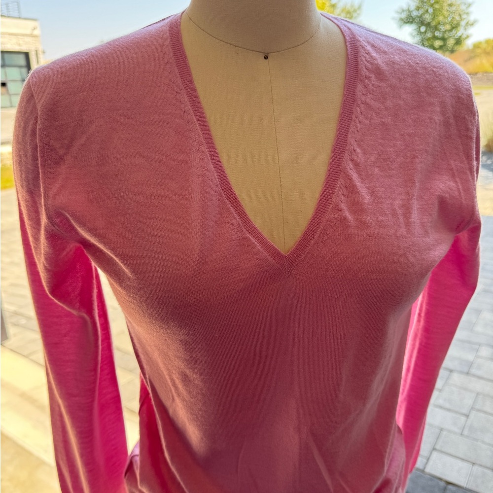 Cruciani Pink V Neck Sweater Made In Italy